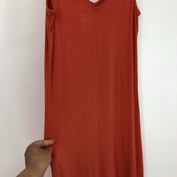 Knix orange Modal V-Neck Sleeveless Flowy Midi Dress in Sunset size M - Picture 6 of 9